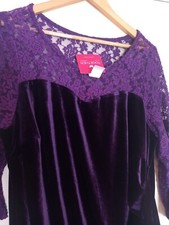 Together Ladies Velvet Dress Burgundy plus  Size 22 Strechy Cocktail BNWT 