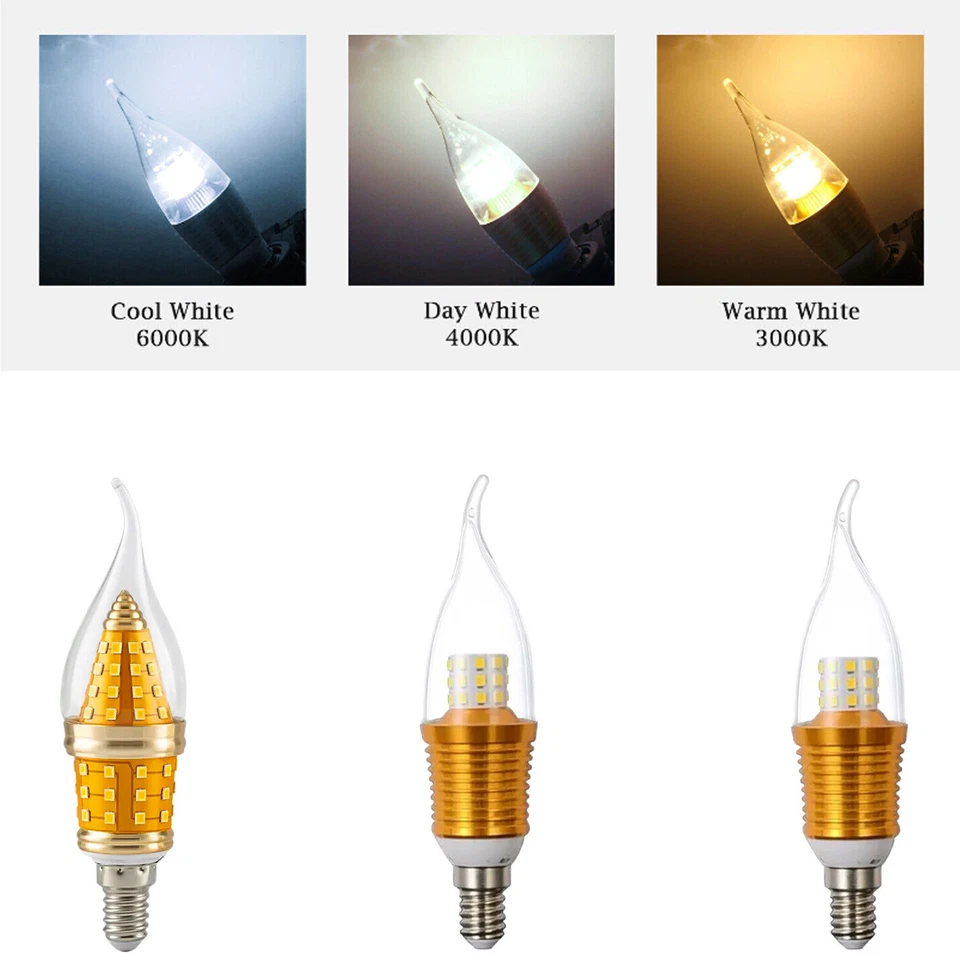 2x LED Kerzenlampen E14 Schraube kühl warmweiß 110 -220V  Innendekor Licht Lampe - Bild 1 von 1