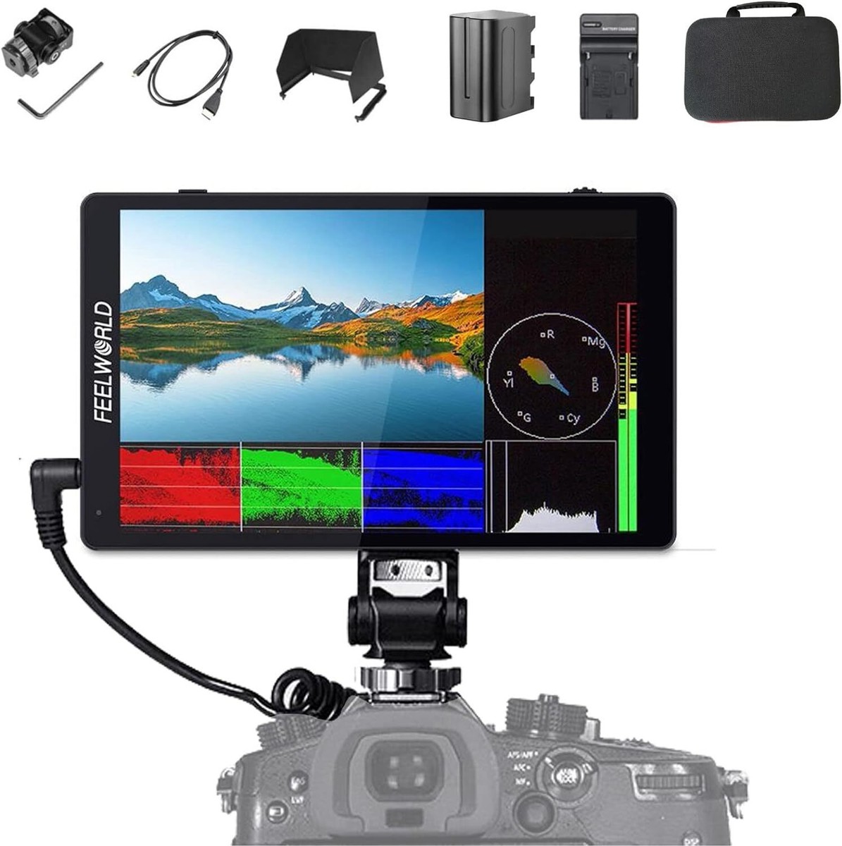 【美品】モニター FEELWORLD F7PRO Amazon | FEELWORLD F7 PRO 7インチ3DLUTタッチスクリーンDSLRカメラ