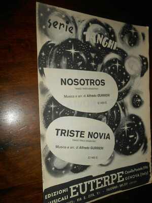 spartiti musicali vintage-NOSOTROS -TRISTE NOVIA  -ED.MUS.EUTERPE