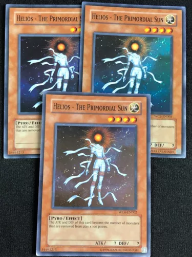 YUGIOH HELIOS THE PRIMORIAL SUN WC6-EN002 SUPER X3 PLAY/EDGE WEAR