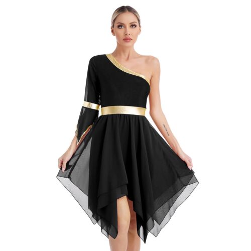 Para mujeres Disfraz de Baile Fiesta Vestido Show Vestidos de Baile Ropa Corta Borde Gimnasio - Imagen 18 de 77