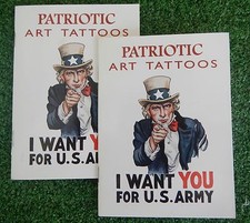 Patriotic Art Tattoos 2 TWO packages each with 4 Tattoos NEW