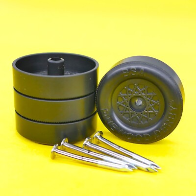   Dominant Lathed Pinewood Derby Wheels & Rail Rider Axles Race Ready SLT