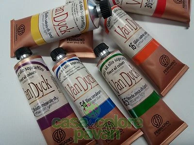 COLORE AD OLIO VAN DYCK FERRARIO TUBO 60 ML. SERIE COMPLETA BELLE ARTI COLORI