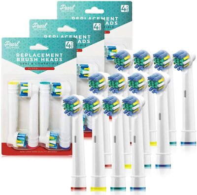Replacement Electric Toothbrush Heads Compatible w/ Oral B Floss Action 12 Pack