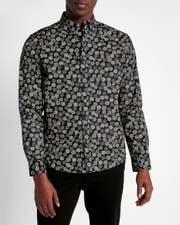 EXPRESS Mens Black Abstract Circles Dots Long...