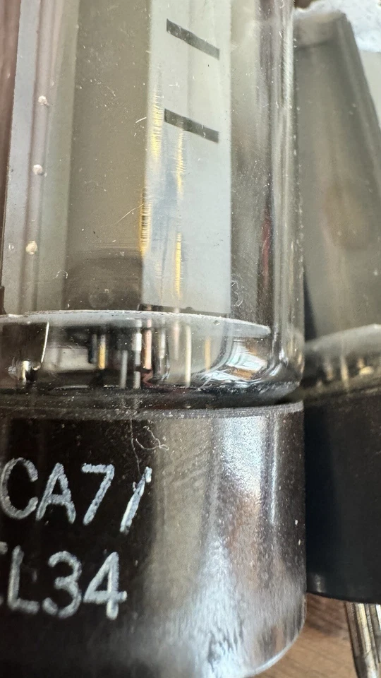 Lote, 6 Mullard Blackburn 6CA7 / EL34 Xf2 Base Marrón OO Getter Usado BAJA TV7 Pruebas Foto 3 de 4