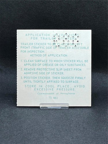 1976 MAY JUNE JULY #4 PA UTILITY OR COMMERCIAL TRAILERS INSPECTION STICKER - Bild 2 von 2