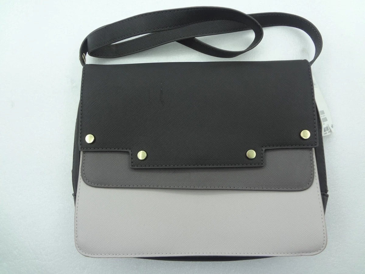 H M Purse Faux Leather Shoulder Gray