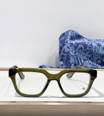 Chrome Hearts Olive Noir Luxurious square frame in olive green