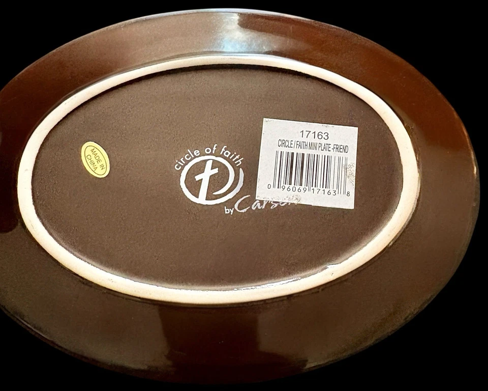 NOS Carson Circle of Faith Friend 6.5” Mini Placa Ovalada Excelente Foto 4 de 4