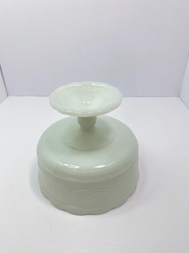 Vintage E.O. Brody White Pedestal Bowl M6000 – Embossed Floral Design – USA Made - Picture 8 of 19
