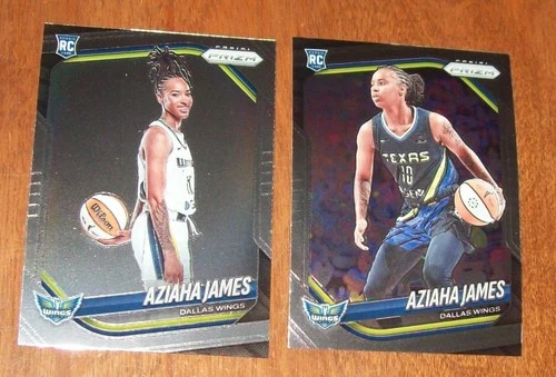 (2) 2025 Panini WNBA Prizm Basketball Aziaha James Rookie Variation Card