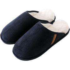 Roxoni Men's Memory Foam Slippers   Warm, Soft, and Fuzzy House Slippers