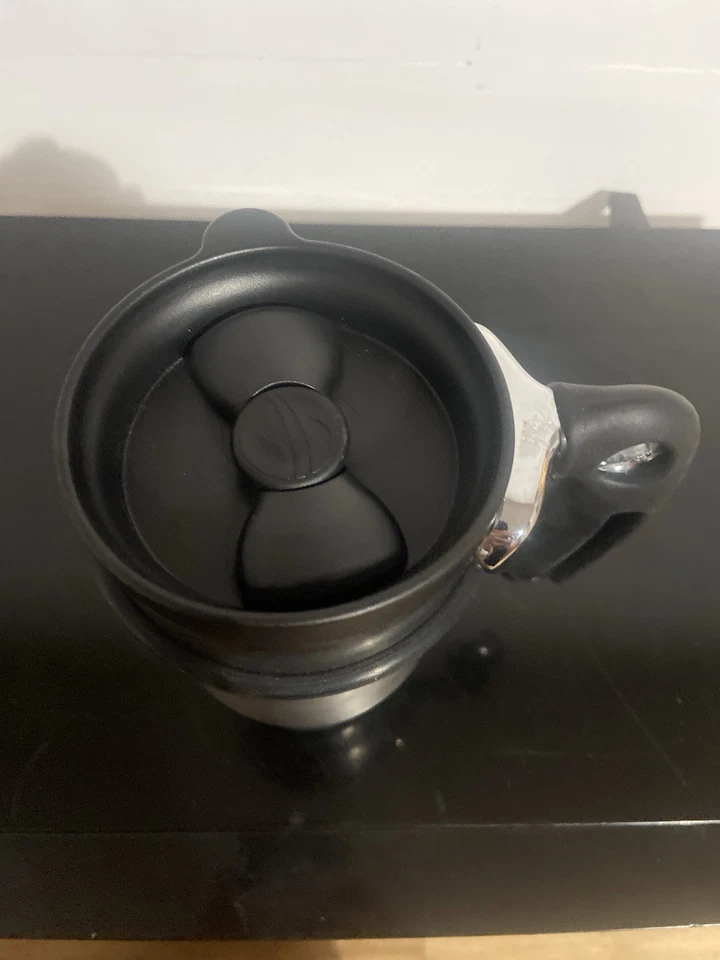 Taza de viaje de doble disparo prensa francesa de acero inoxidable diseño planetario Foto 3 de 4