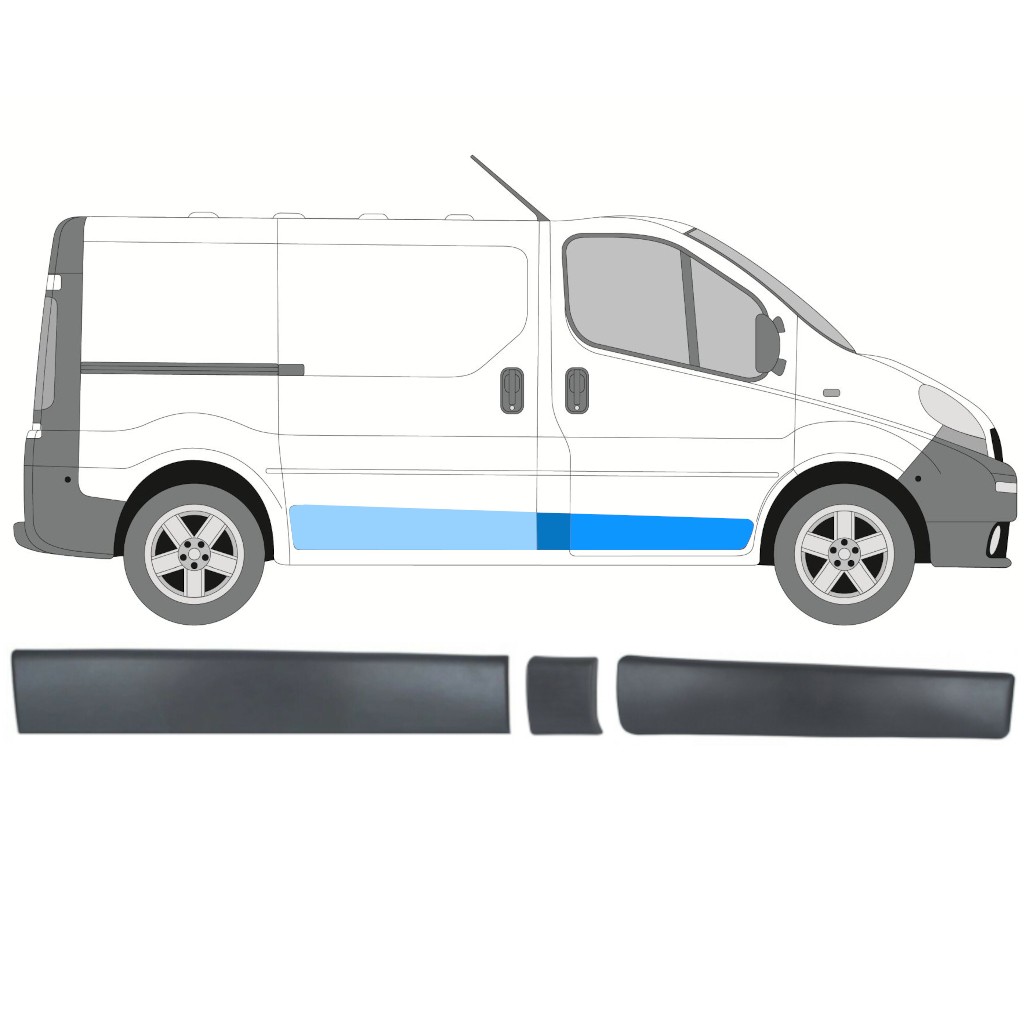 Set of side trims for Nissan Primastar 2001-2014 / Right
