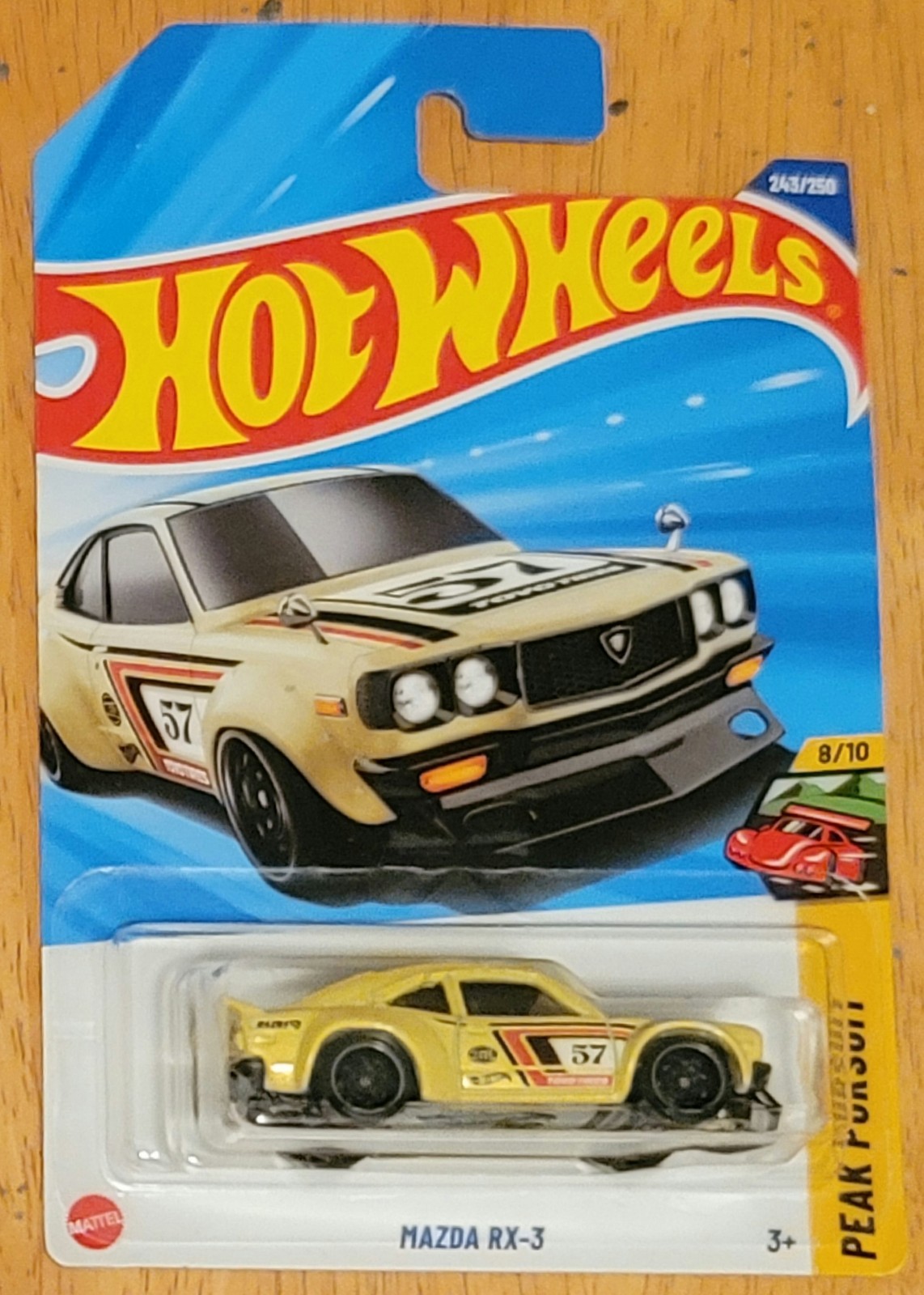 2025 Hot Wheels Yellow Mazda RX-3 Peak Pursuit #243 8/10