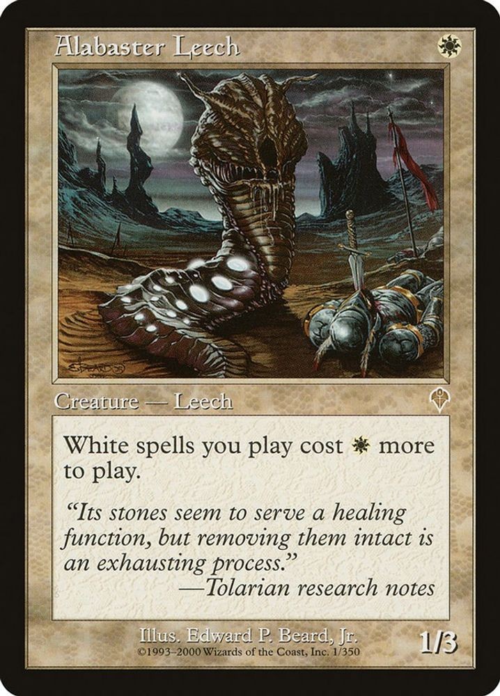 2000 Magic: The Gathering: Invasion - Alabaster Leech (#1, R, Near Mint)