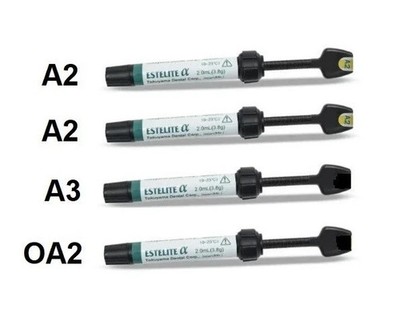 4 x Dental ESTELITE ALPHA Resin Based Restorative Material 3.8gm - A2 A3 OA2