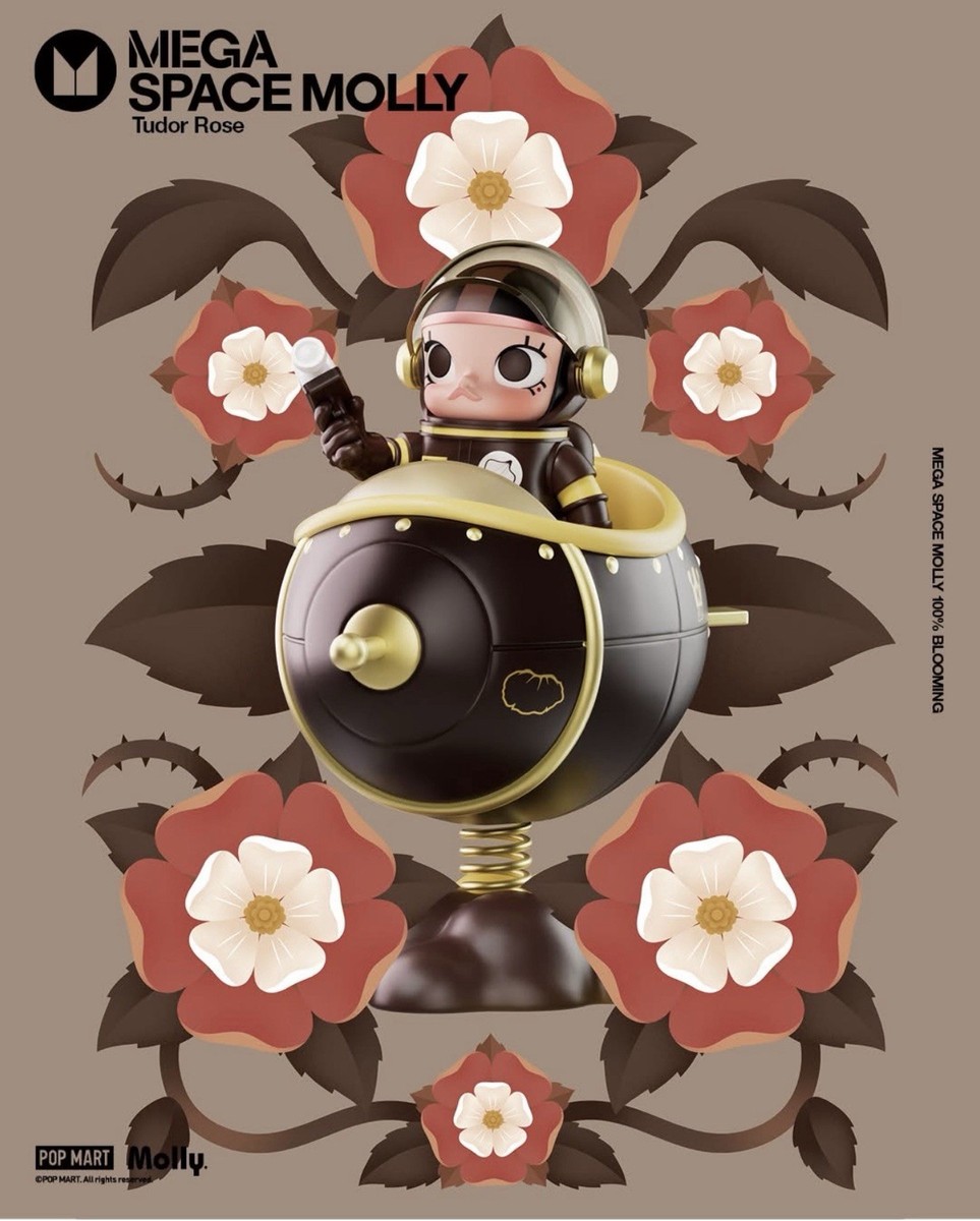 AUTHENTIC POPMART MEGA SPACE MOLLY BLOOMING SERIES TUDOR ROSE 100