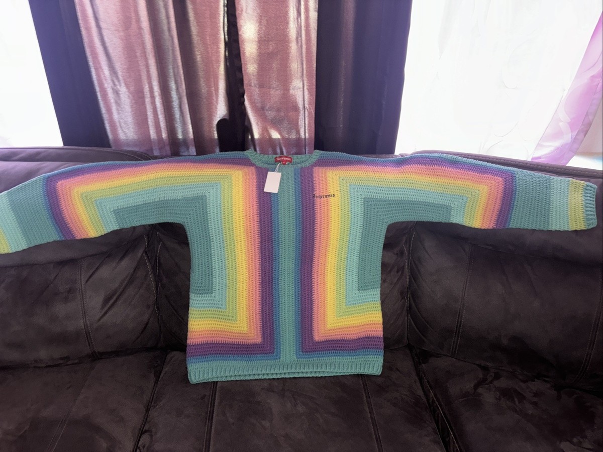 Supreme Hand Crocheted Sweater (XL) Unisex Multicolor Brand New