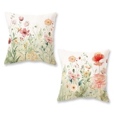 Spring Summer Lumbar Pillow Covers 18x18 Inch Set of 2 18" x 18" Pack of 2