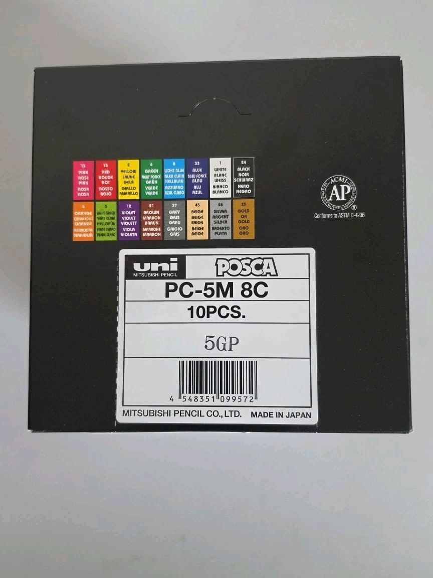 Uni POSCA PC-5M Paint Marker Master Box 80 Markers (10&times;8pc Packs) Made In Japan
