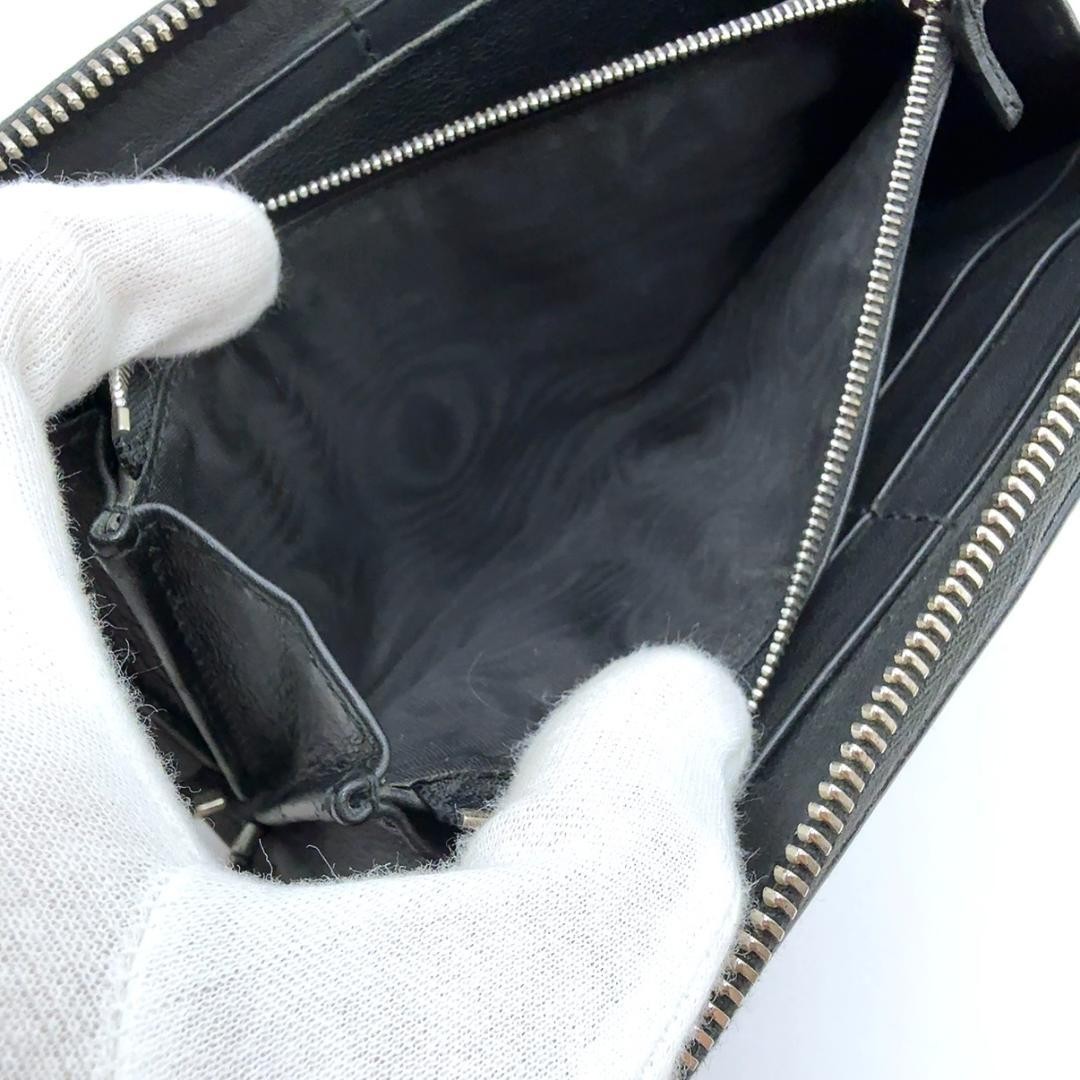 GUCCI Python Leather Round Zip Long Wallet Black … - image 8