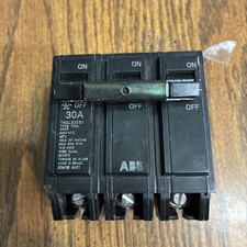 ORIGINAL Abb  Circuit Breaker GE THQL32030  30 Amp  3 Pole 240V  10 kA Type THQL