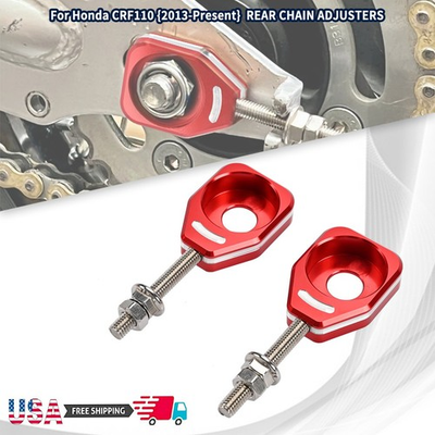 #ad #ad 2pcs Rear Chain Tensioner Adjusters Red CNC Aluminum For Honda XR100R 1985 2004 $17.99
