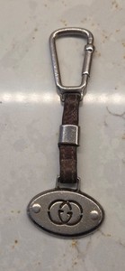 GUCCI Vintage GG Logo Keychain, leather & metal