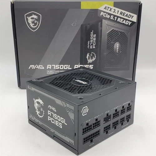 MSI MAG A750GL PCIE 5 & ATX 3.0 Power Supply 80 Plus Gold Certified 750W ATX PSU