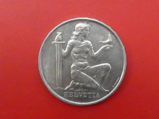 Schweiz 5 Franken Eidgenössische Wehranleihe 1936 Silber original