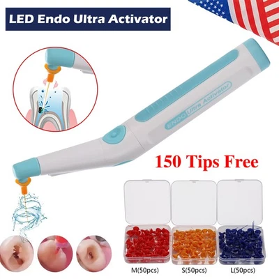 SANDENT Endo Sonic Activator Dental Handpiece Root Canal Ultra Irrigator+150 Tips UPS
