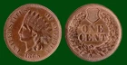 1865 Fancy 5 Indian Head Cent Mint-Near-Mint With Bright Red Shine Uncirculated