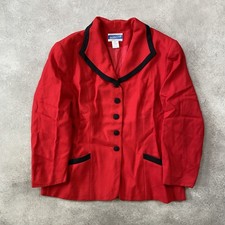 Pendleton Blazer Womens 14 Petite Virgin Wool Long Sleeve Jacket, Red