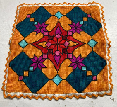 Vintage Französische Nadelspitze Geometrische Szene Wohndeko Kissenbezug 48x48 cm