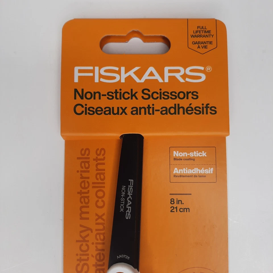 Fiskars Non Stick Scissors 8 in 21 cm White / Gray NEW - Image 3 of 4