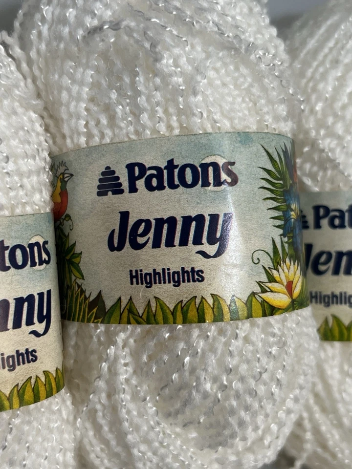 Hilo Patons JENNY LIGHTS BLANCO 6048 mezcla acrílico/nylon 50gr ea. Juego de 8 Foto 2 de 4