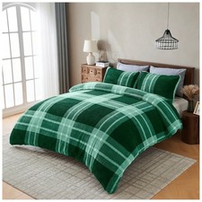 Teddy Bear Fleece Duvet Quilt Cover Thermal Warm Bedding Set Single Double King