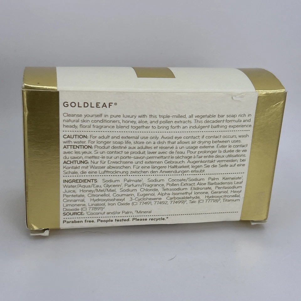 Thymes GoldLeaf Bath Soap New 6oz Triple-Milled Vegetable Bar Soap Luxurious - Image 2 of 4