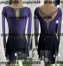 New figure skating dress Y0089---Purple, black