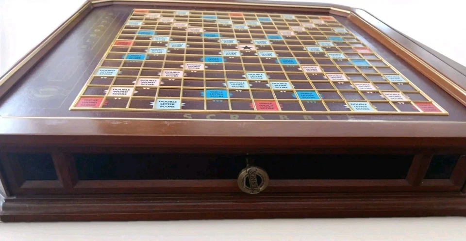 Scrabble Wooden Swivel Board Franklin Mint Collector's Edition NO TILES *READ - Image 2 of 4