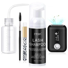 EMEDA Lash Shampoo Kit Cleaning Bath - Eyeash Cleanser for Extensions, USB Mi...