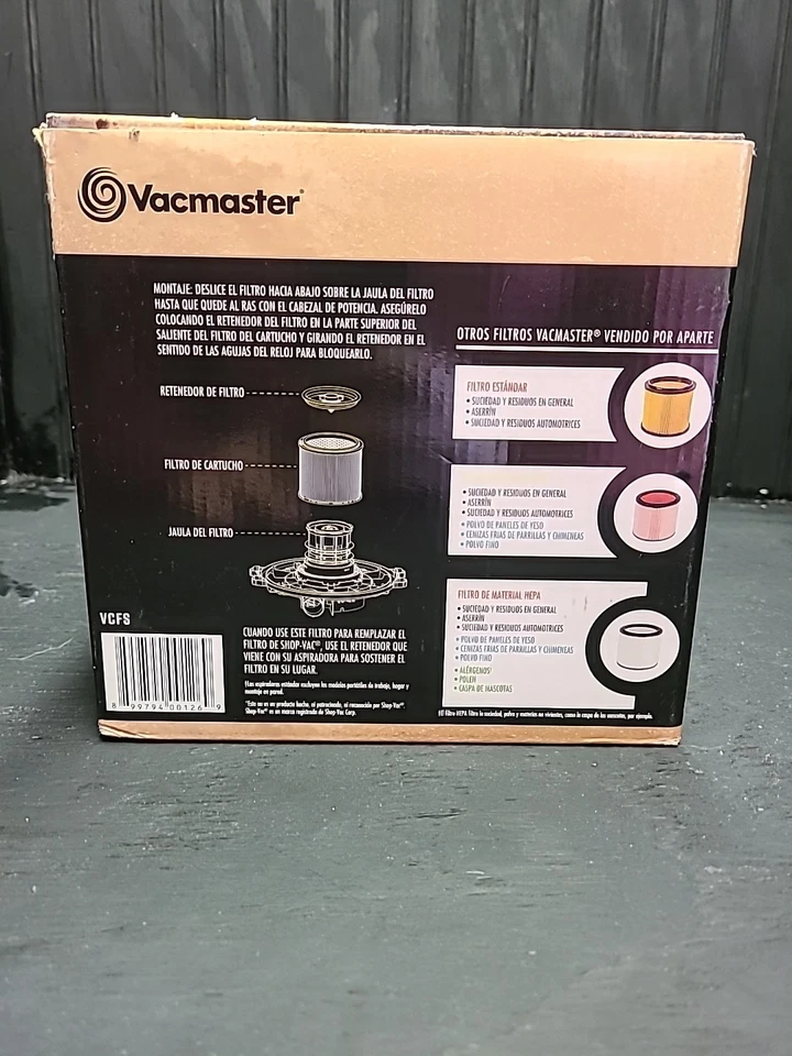 Filtro de vacío de repuesto VCFS de 1 pieza para filtro de cartucho estándar Vacmaster.     Foto 3 de 4