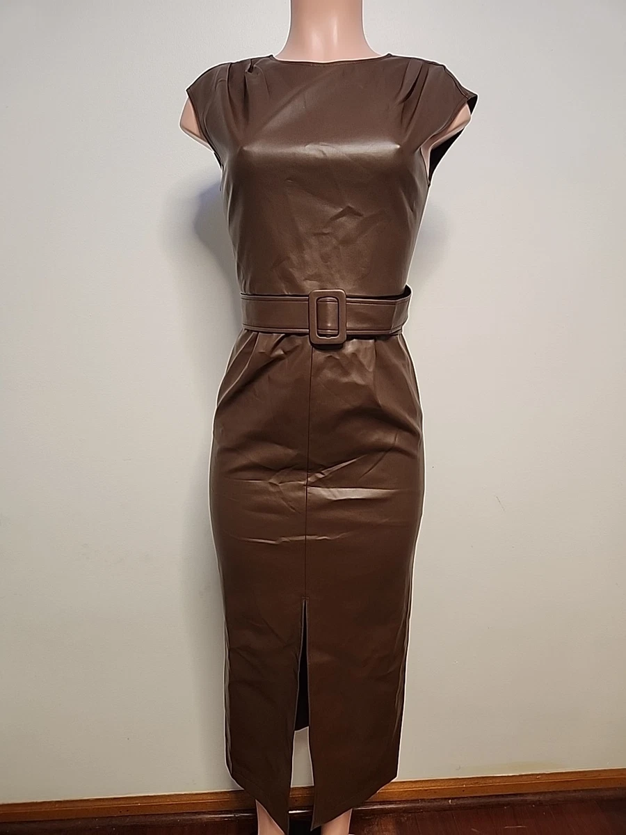Faux Leather Brown Dresses for Women for sale | eBay