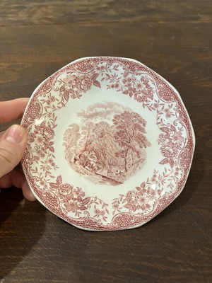 Royal Tudor Olde England Barker Bros Dish Red/white Small Saucer Plate