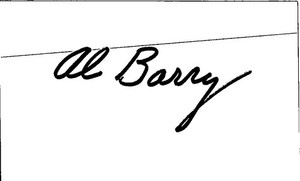 -Al Barry- (d.2022) Signed/Autograph/Auto Index Card Green Bay Packers NFL