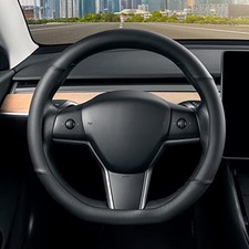 Flat Bottom Steering Wheel Cover, D Shaped Car Wheel Cover 14-14 1/4 in.